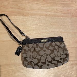 Brown coach wristlet